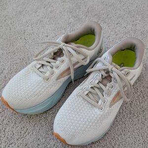 Brooks Women's Sneakers - White and Light Blue with Orange Accents